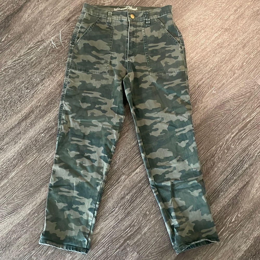 Green Camo Straight Leg Cargo Pant